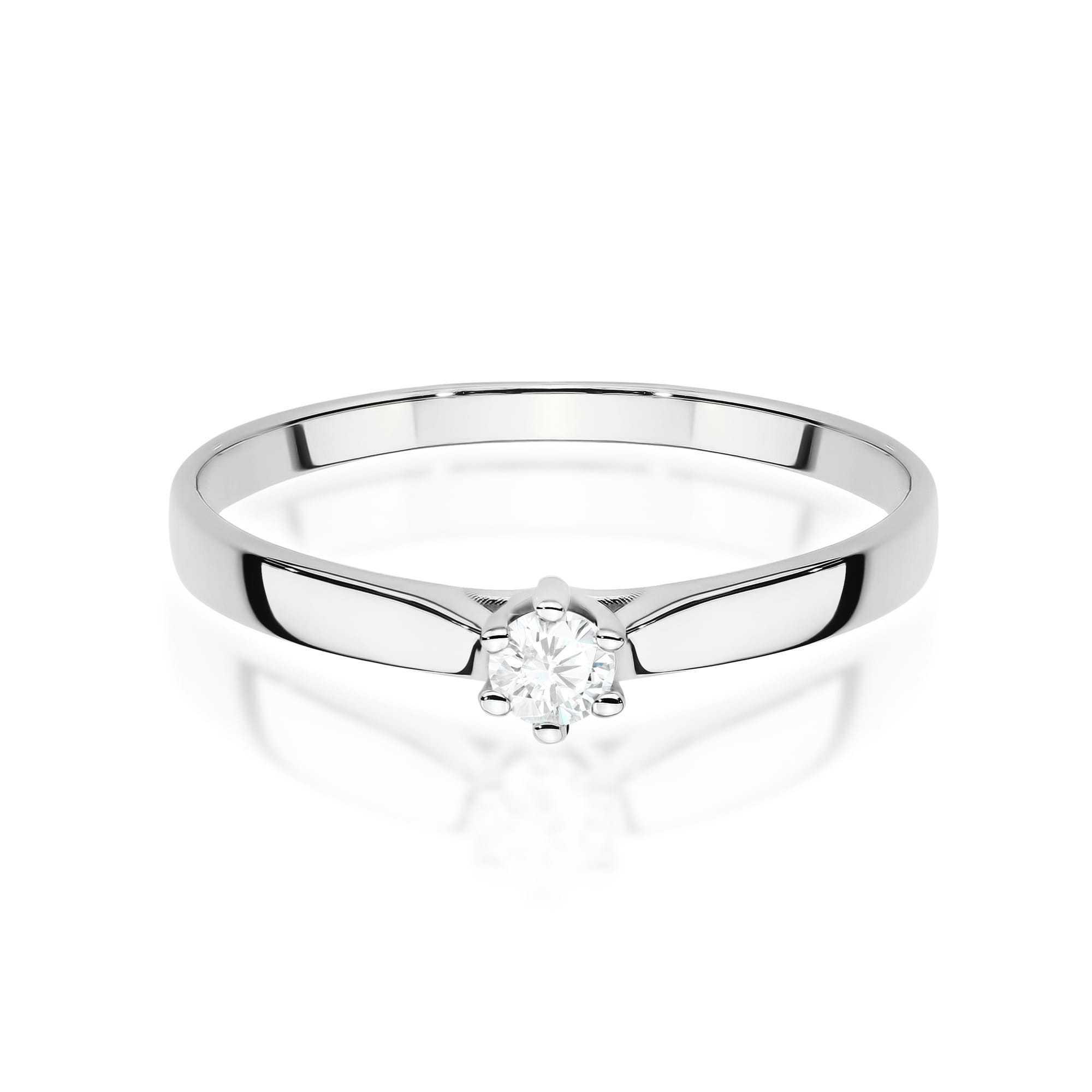 Prsteň W0222 Laboratórny diamant 0,10ct biele zlato Au 585/1000 - 1