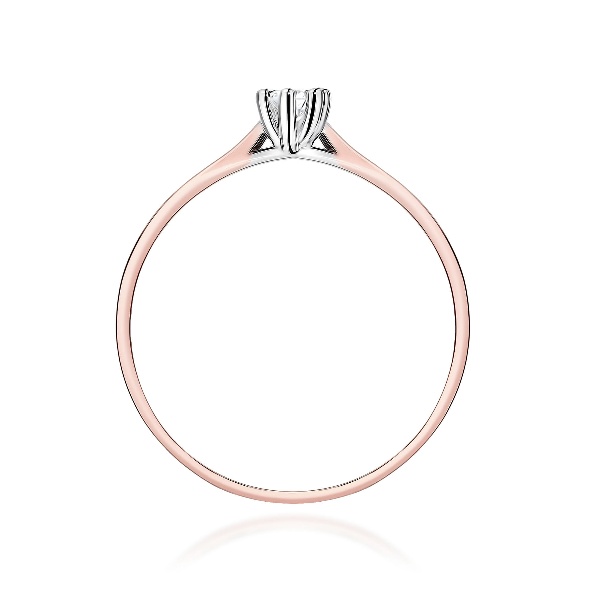 Prsteň W0222 Laboratórny diamant 0,10ct ružové zlato Au 585/1000 - 2
