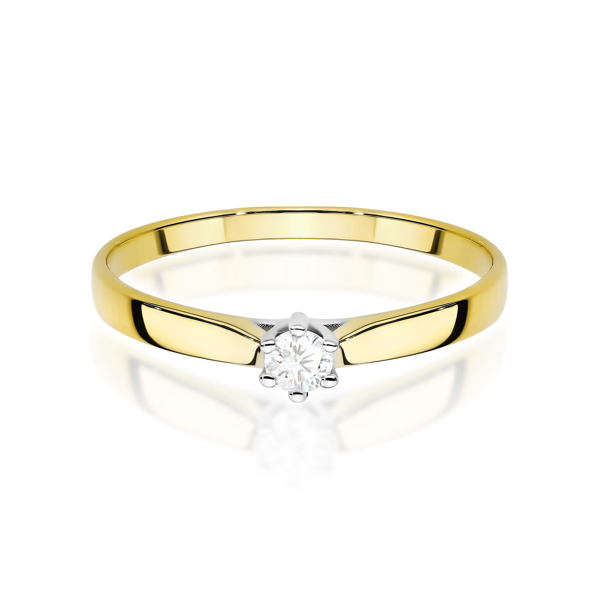 Prsteň W0222 Laboratórny diamant 0,10ct žlté zlato Au 585/1000 - 1