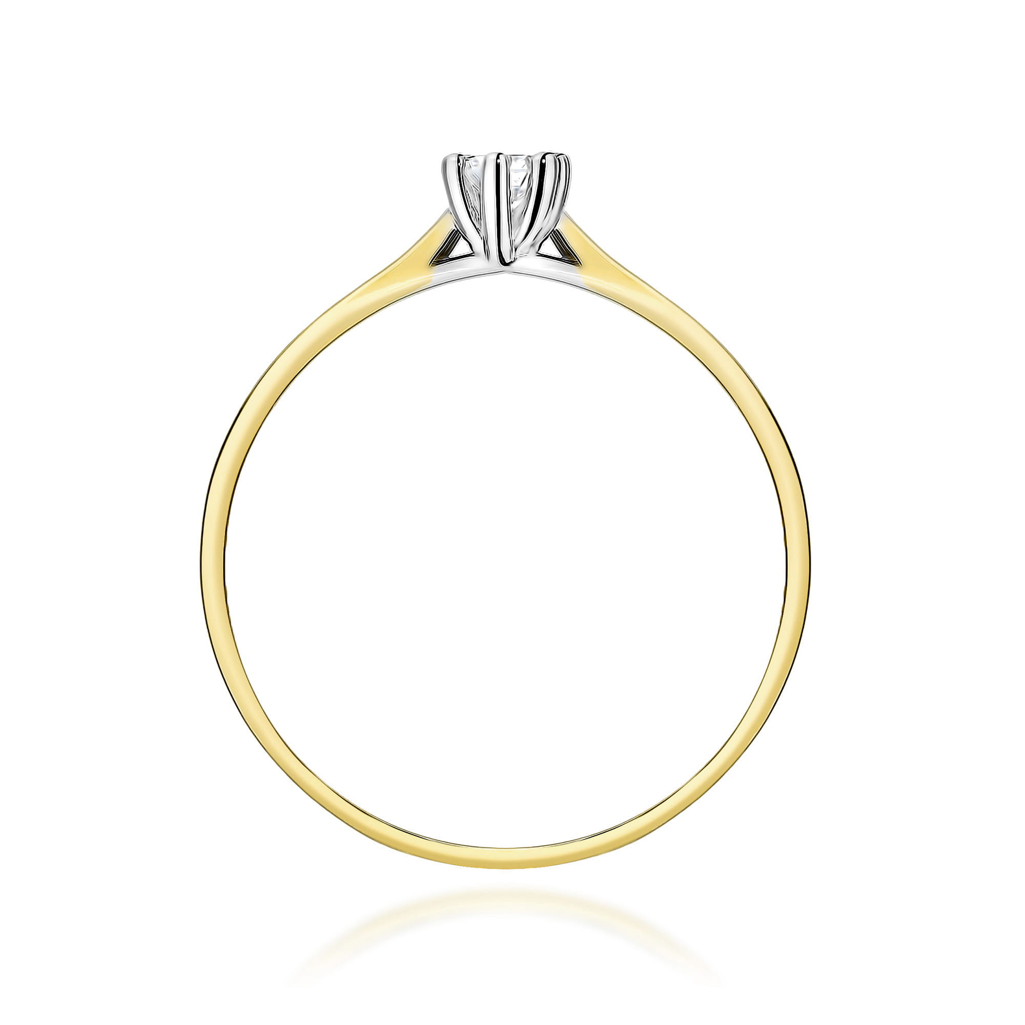 Prsteň W0222 Laboratórny diamant 0,10ct žlté zlato Au 585/1000 - 2