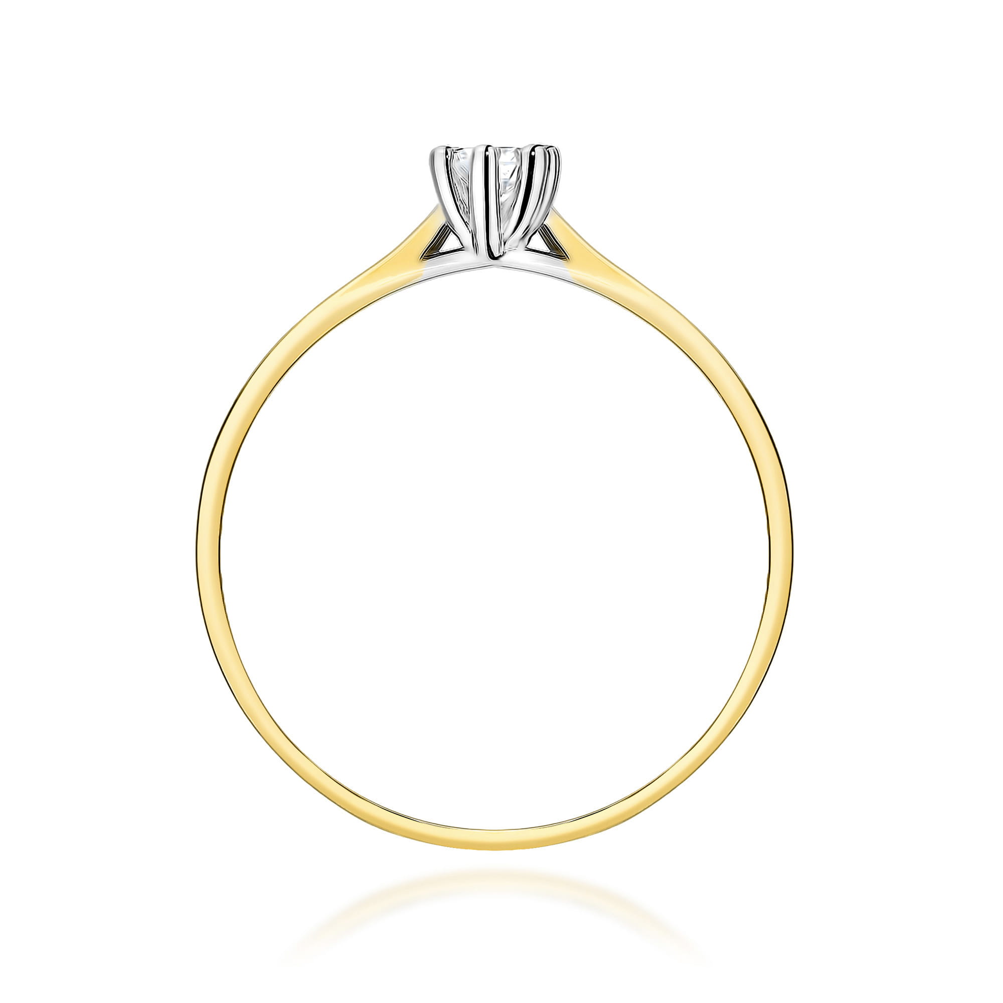 Prsteň W0222 Laboratórny diamant 0,20ct žlté zlato Au 585/1000 - 2