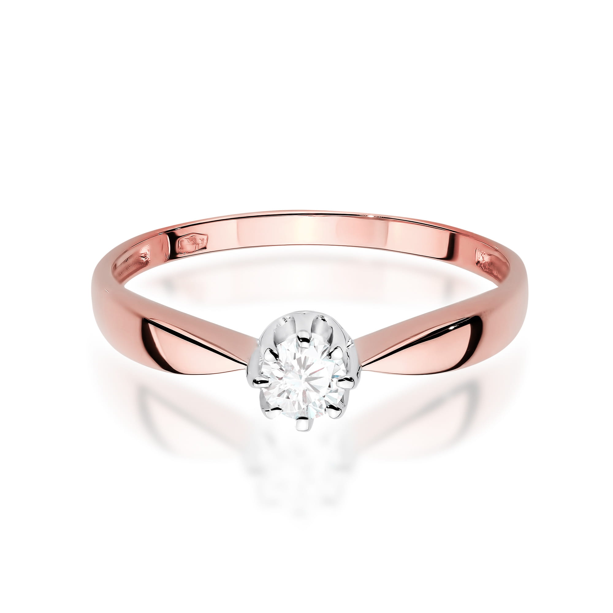 Prsteň W0228 Laboratórny diamant 0,30ct ružové zlato Au 585/1000 - 1