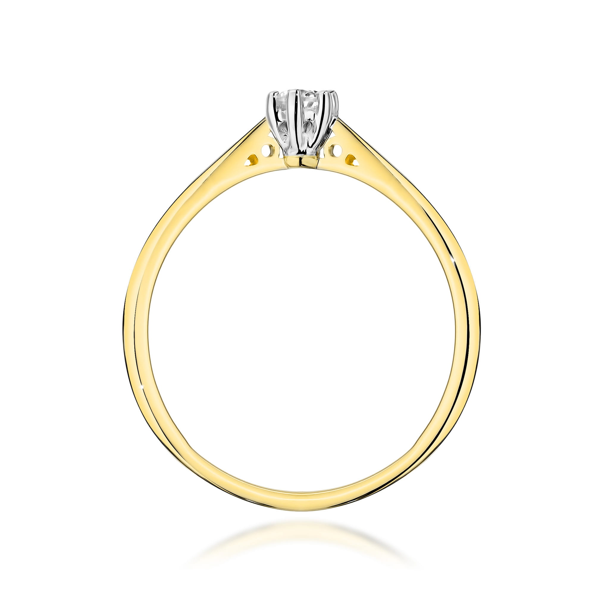 Prsteň W0229 Laboratórny diamant 0,10ct žlté zlato Au 585/1000 - 2