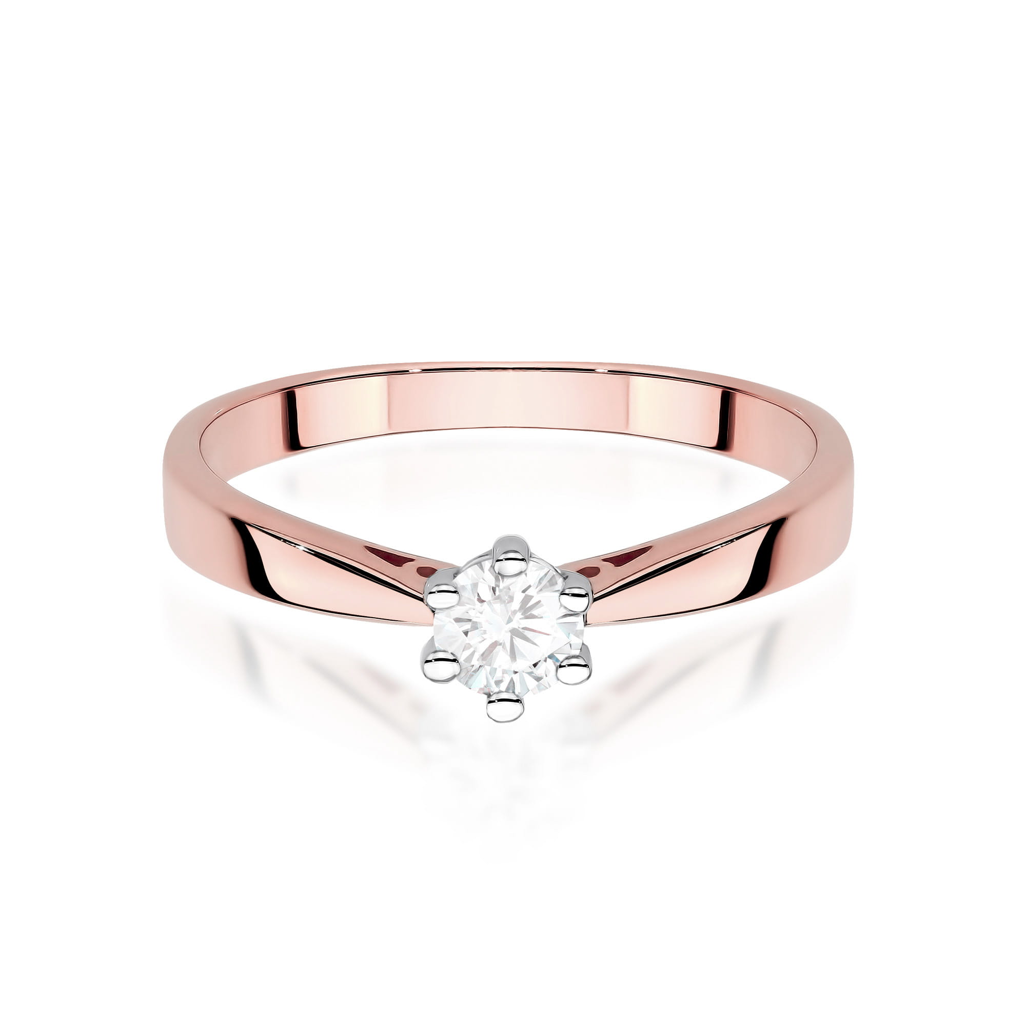 Prsteň W0229 Laboratórny diamant 0,30ct ružové zlato Au 585/1000 - 1