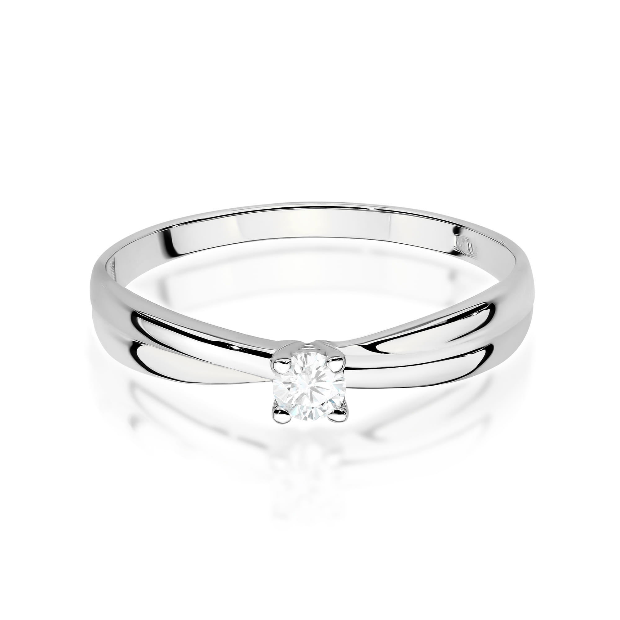 Prsteň W0230 Laboratórny diamant 0,10ct biele zlato Au 585/1000 - 1
