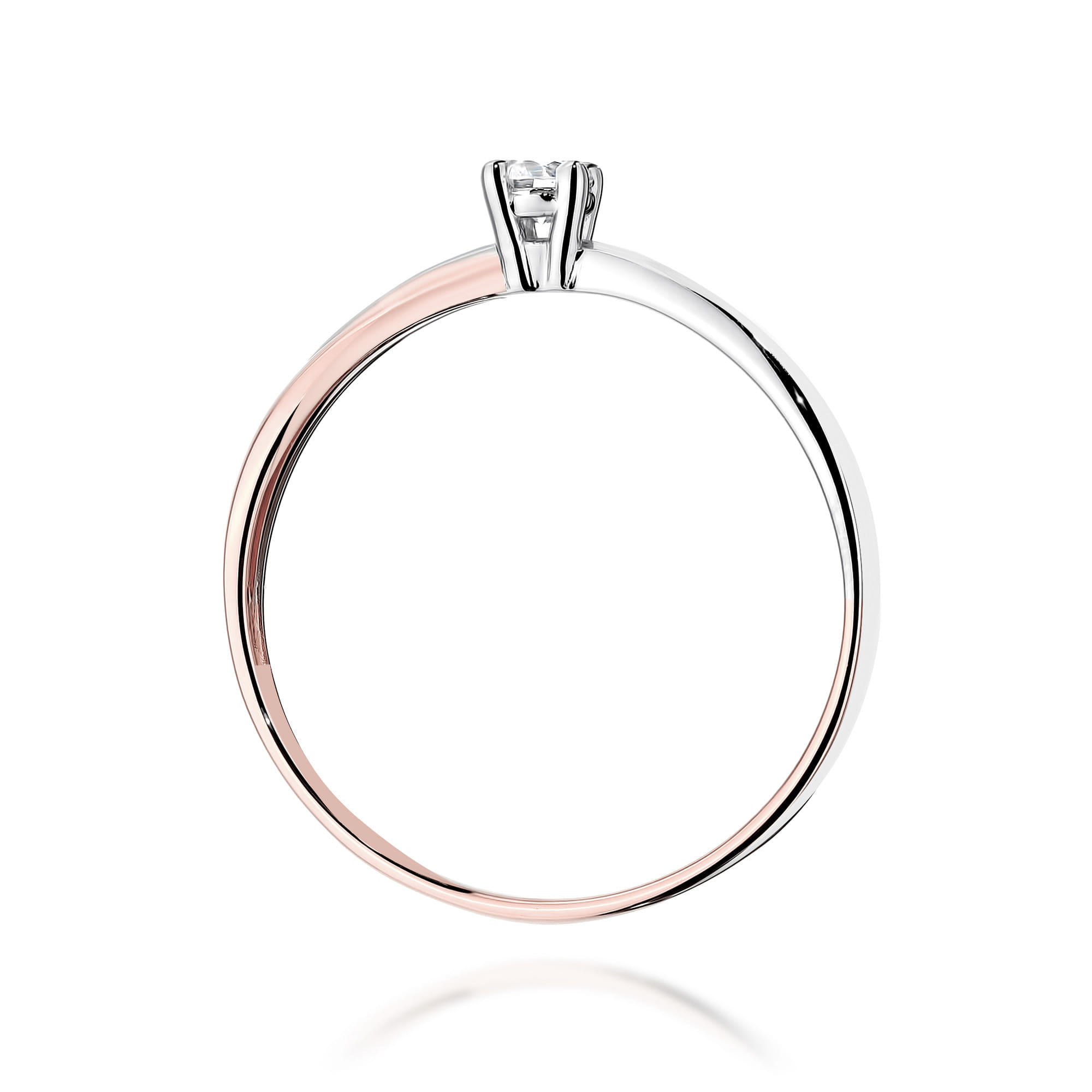 Prsteň W0230 Laboratórny diamant 0,10ct ružové zlato Au 585/1000 - 2