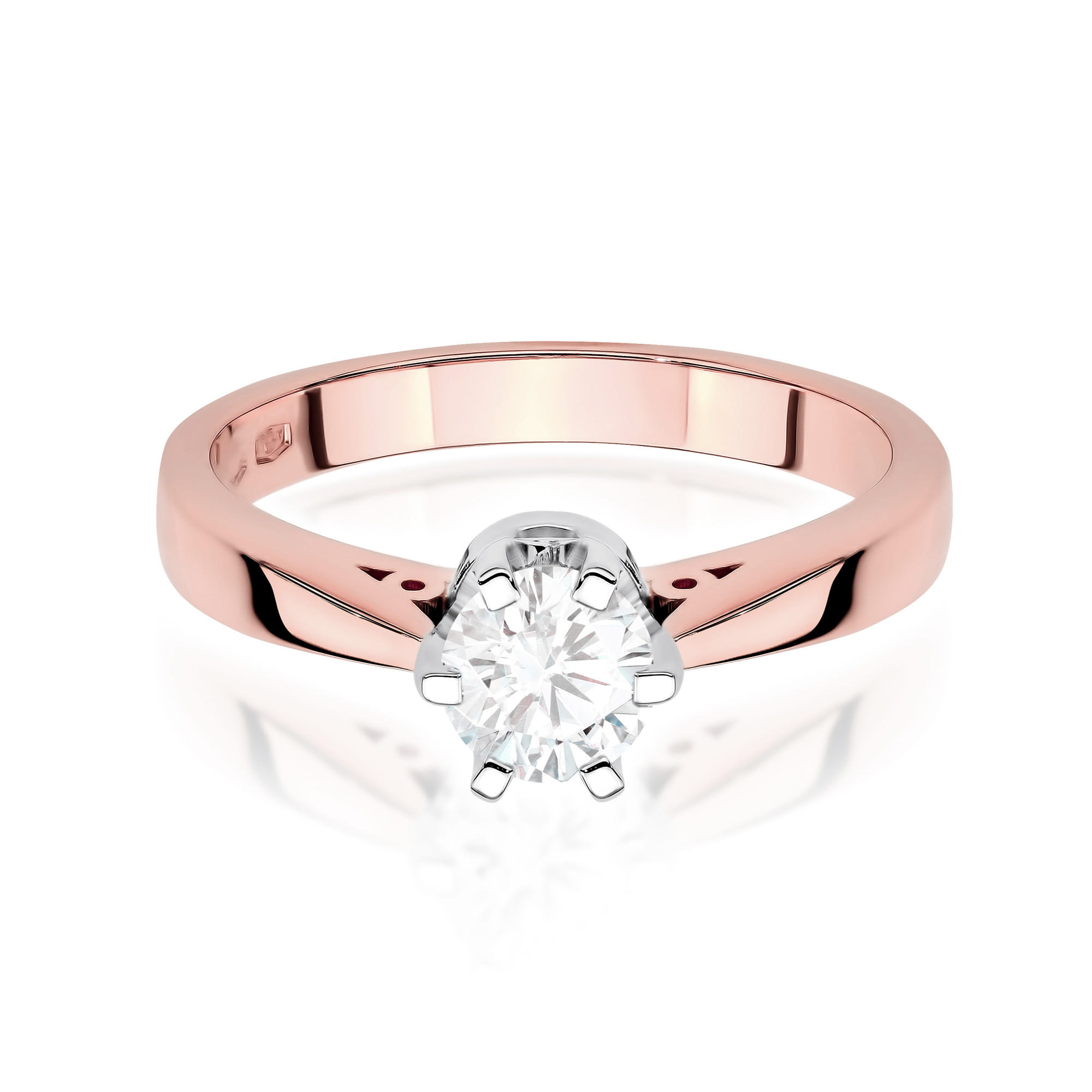 Prsteň W0234 Laboratórny diamant 1,00ct ružové zlato Au 585/1000 - 1