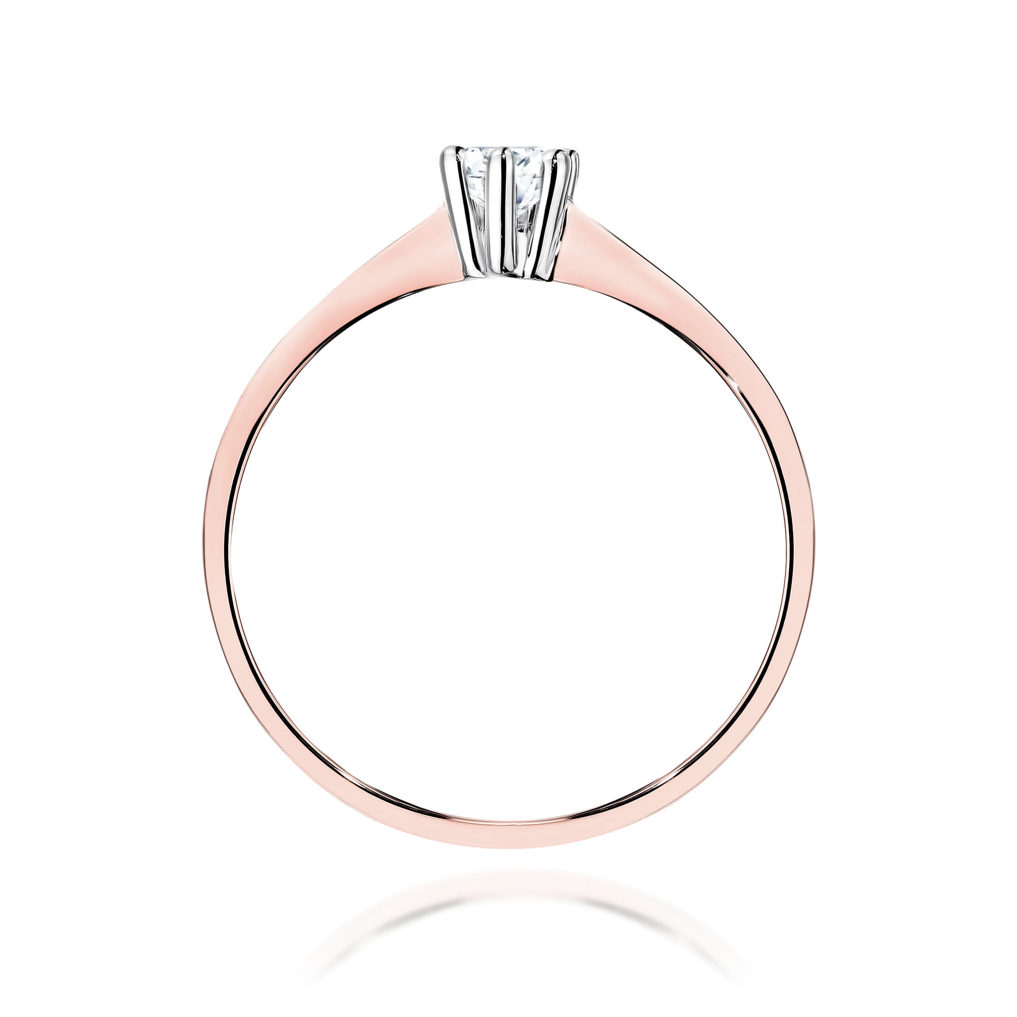 Prsteň W0256 Laboratórny diamant 0,15ct ružové zlato Au 585/1000 - 2