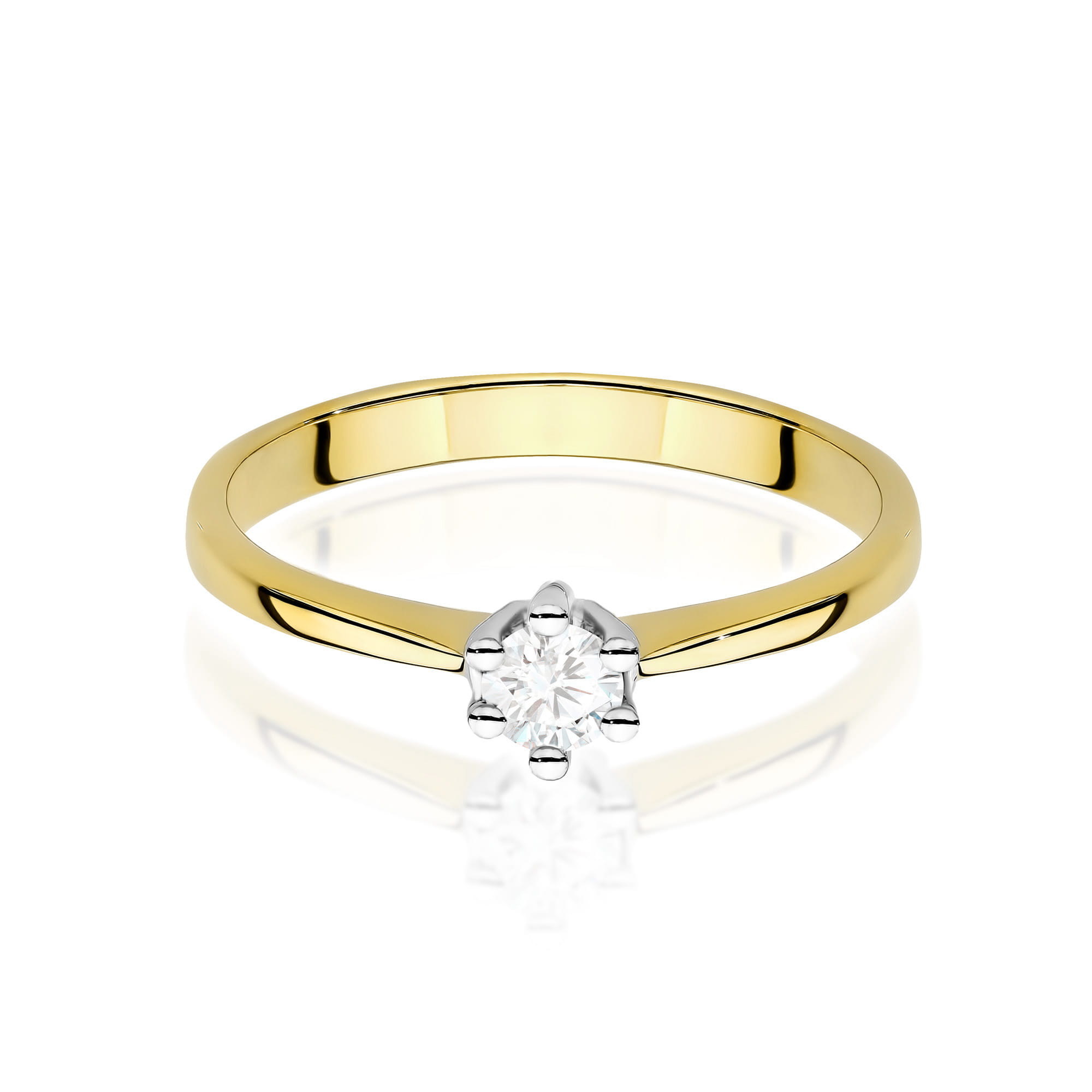 Prsteň W0256 Laboratórny diamant 0,15ct žlté zlato Au 585/1000 - 1