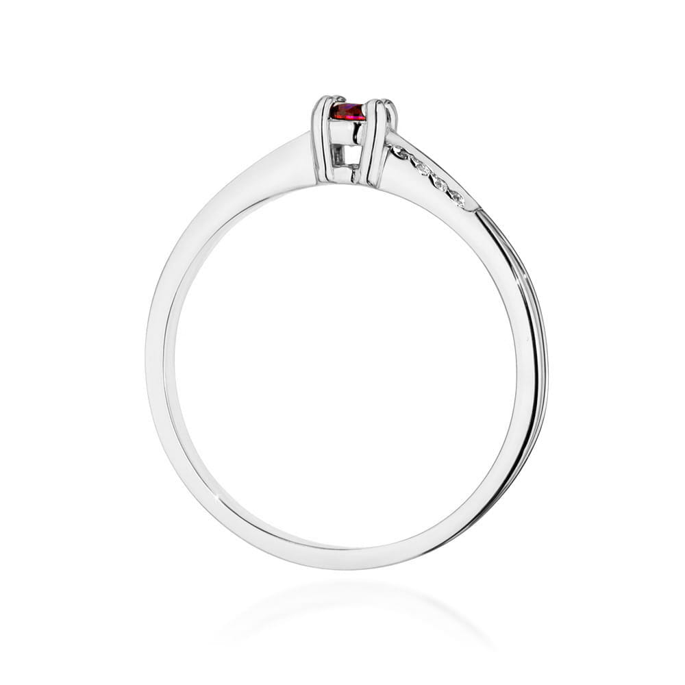 Prsteň W0258 Ruby 0,15ct biele zlato Au 585/1000 - 2