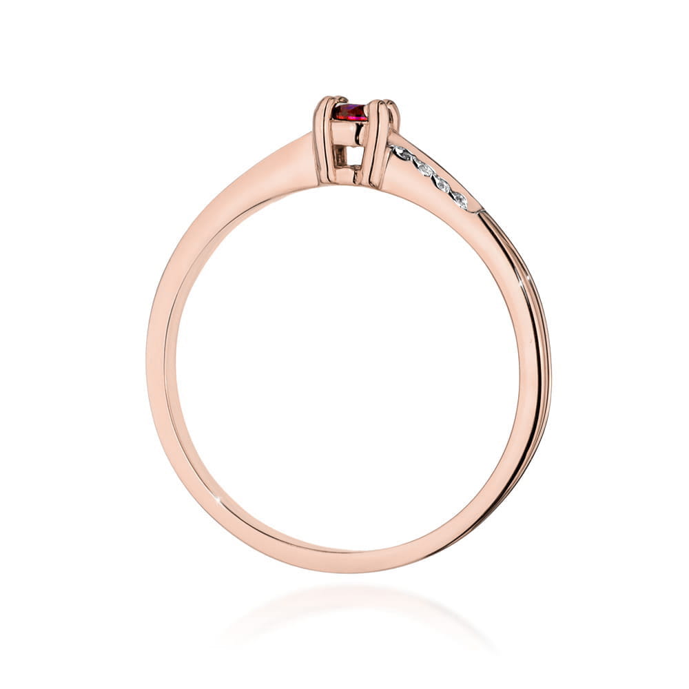 Prsteň W0258 Ruby 0,15ct ružové zlato Au 585/1000 - 2