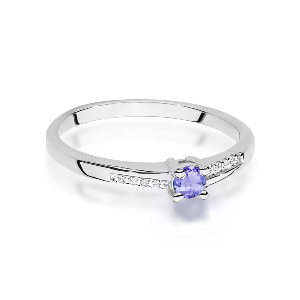 Prsteň W0258 Tanzanite 0,15ct biele zlato Au 585/1000 - 1