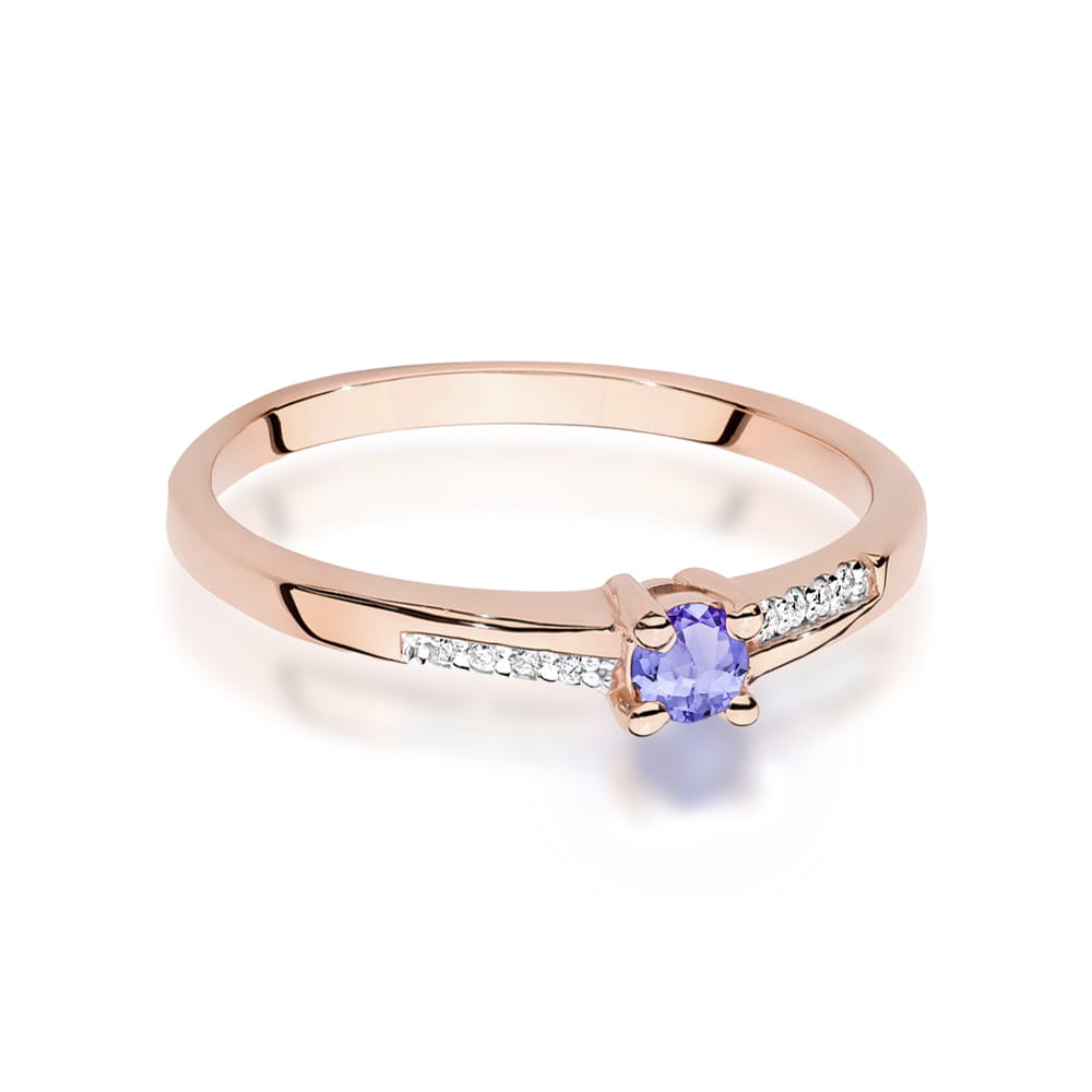 Prsteň W0258 Tanzanite 0,15ct ružové zlato Au 585/1000 - 1