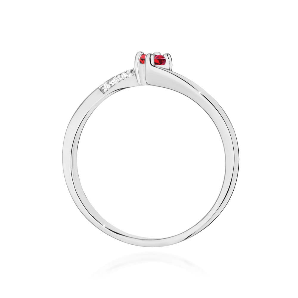 Prsteň W0262 Ruby 0,15ct biele zlato Au 585/1000 - 2