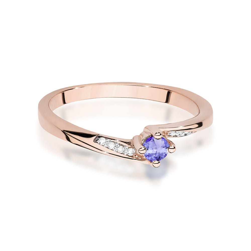 Prsteň W0262 Tanzanite 0,15ct ružové zlato Au 585/1000 - 1