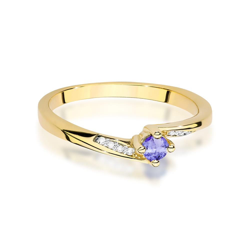 Prsteň W0262 Tanzanite 0,15ct žlté zlato Au 585/1000 - 1