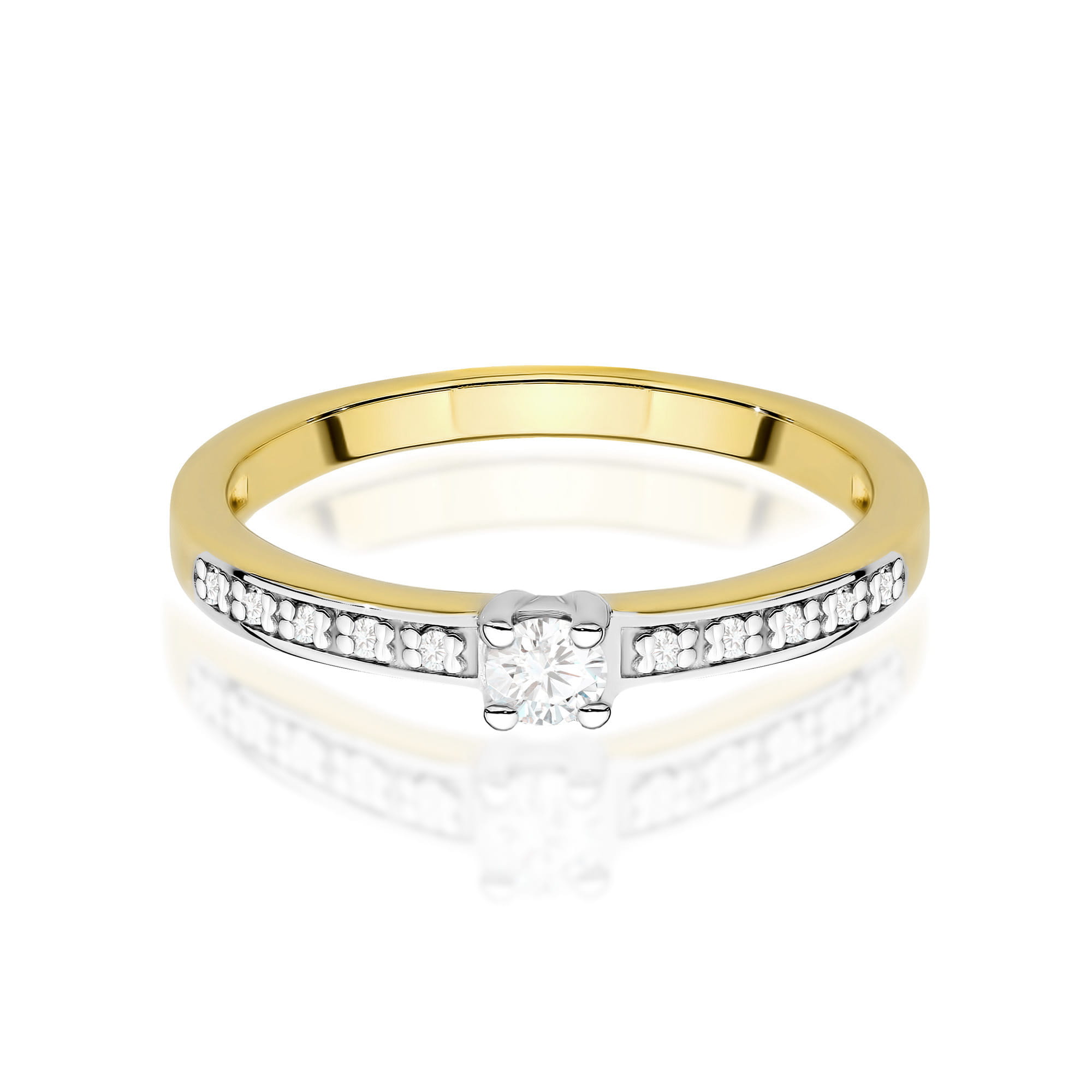 Prsteň W0288 Laboratory Diamond 0,08ct žlté zlato Au 585/1000 - 1