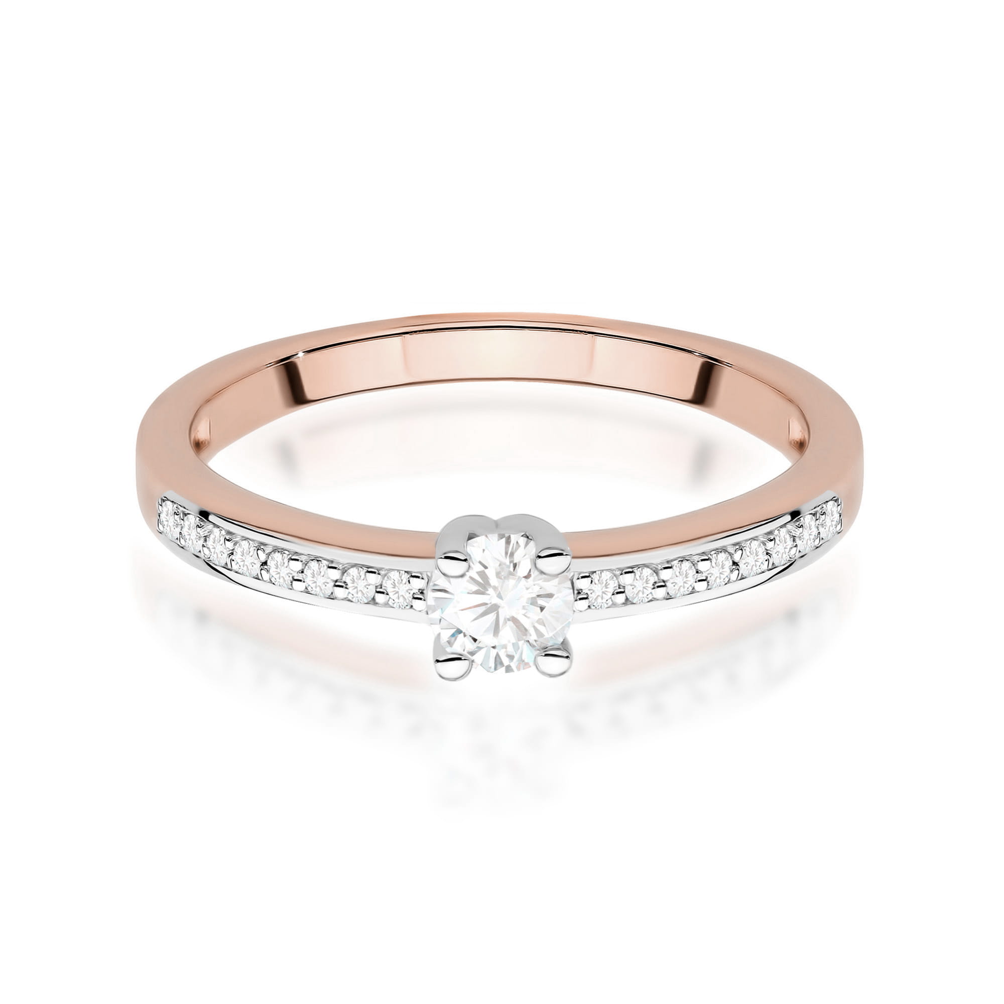 Prsteň W0288 Laboratory Diamond 0,20ct ružové zlato Au 585/1000 - 1