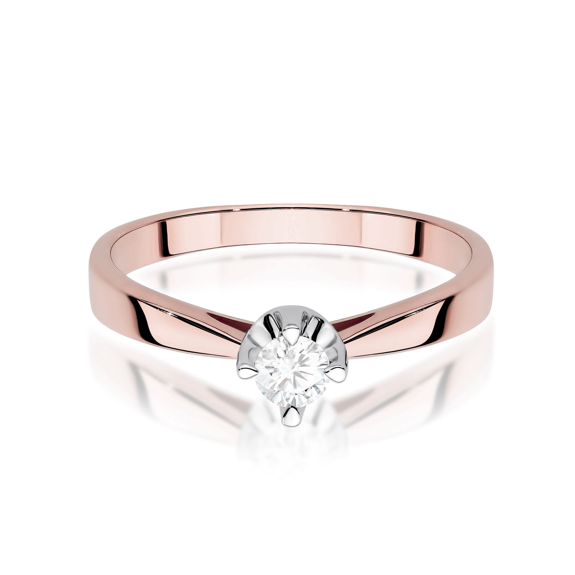 Prsteň W0293 Laboratórny diamant 0,20ct ružové zlato Au 585/1000 - 1
