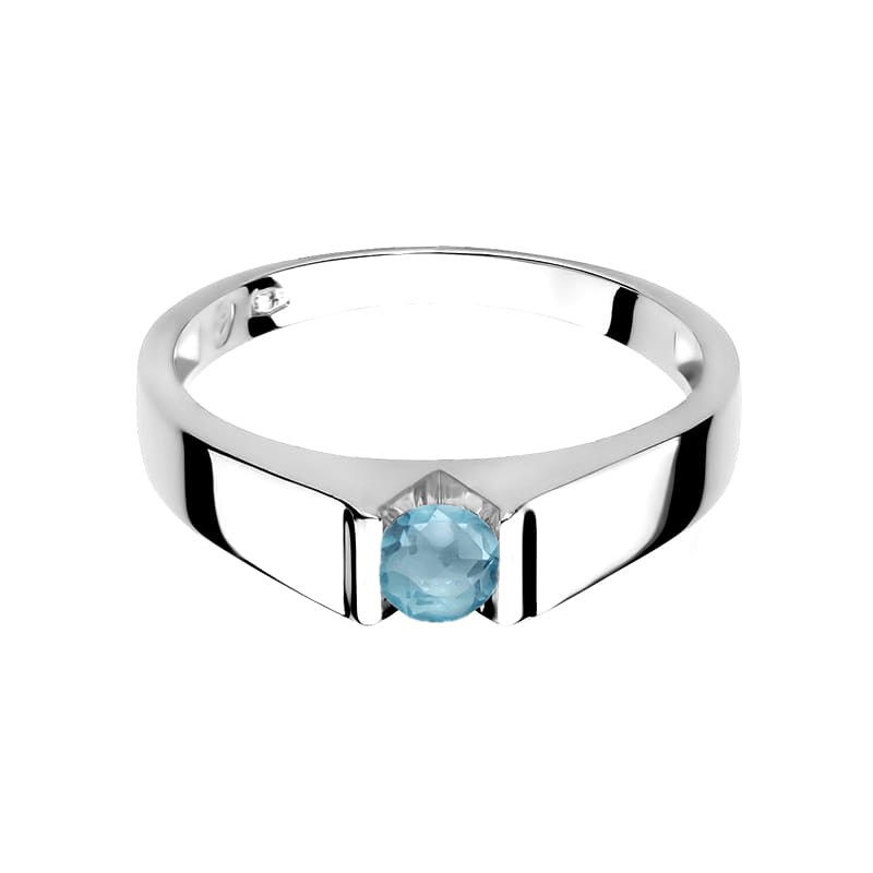 W033 Topaz prsteň 0,25ct biele zlato Au 585/1000 - 1