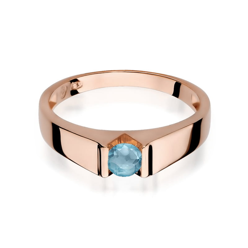 W033 Topaz prsteň 0,25ct ružové zlato Au 585/1000 - 1