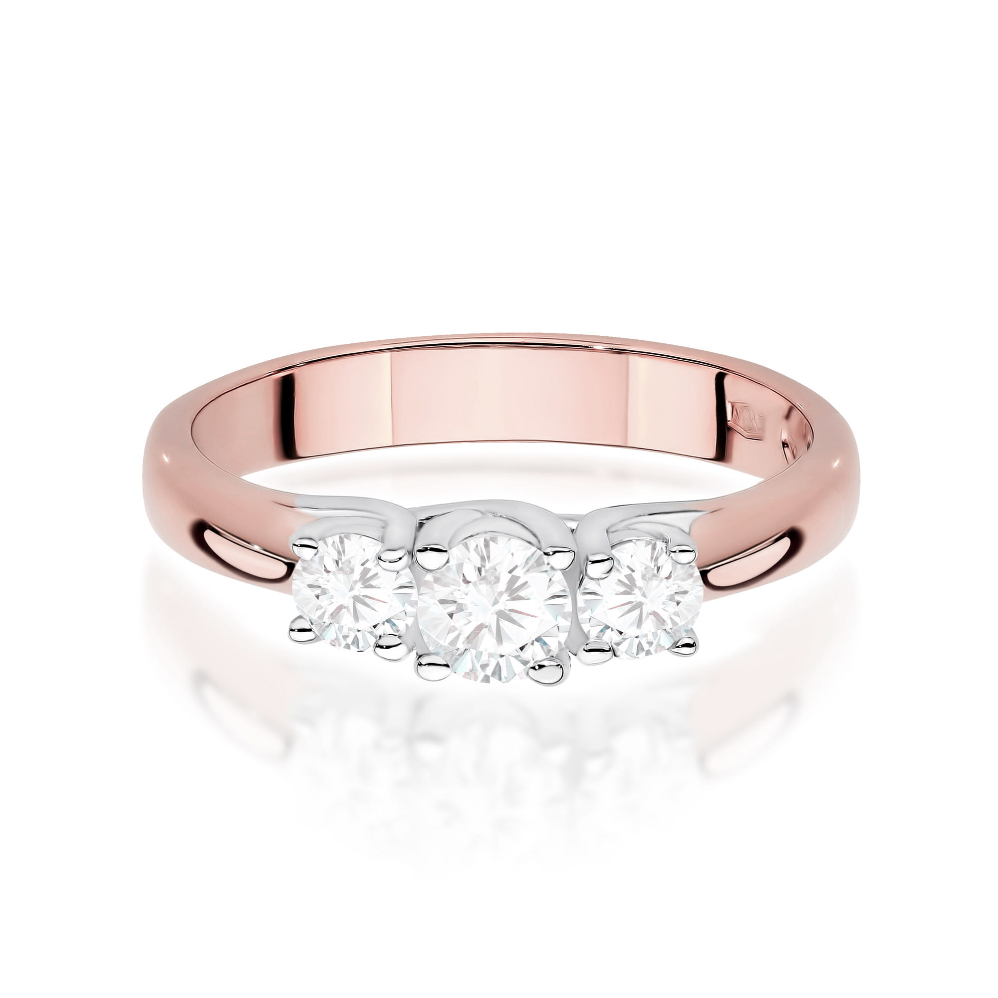 Prsteň W0344 Laboratórny diamant 0,25ct ružové zlato Au 585/1000 - 1