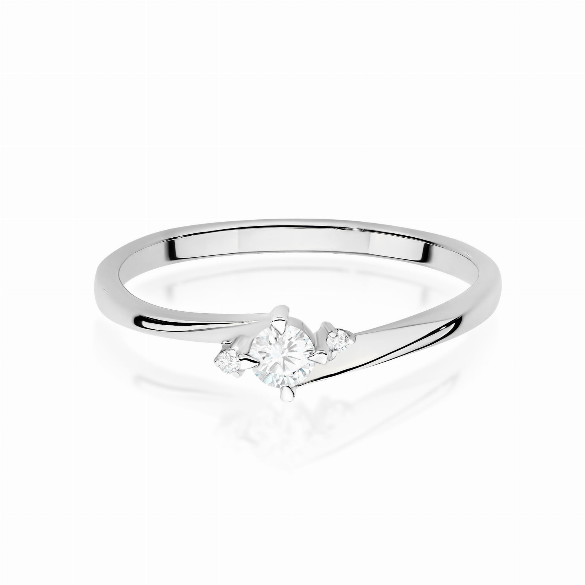 Prsteň W0346 Laboratórny diamant 0,10ct biele zlato Au 585/1000 - 1
