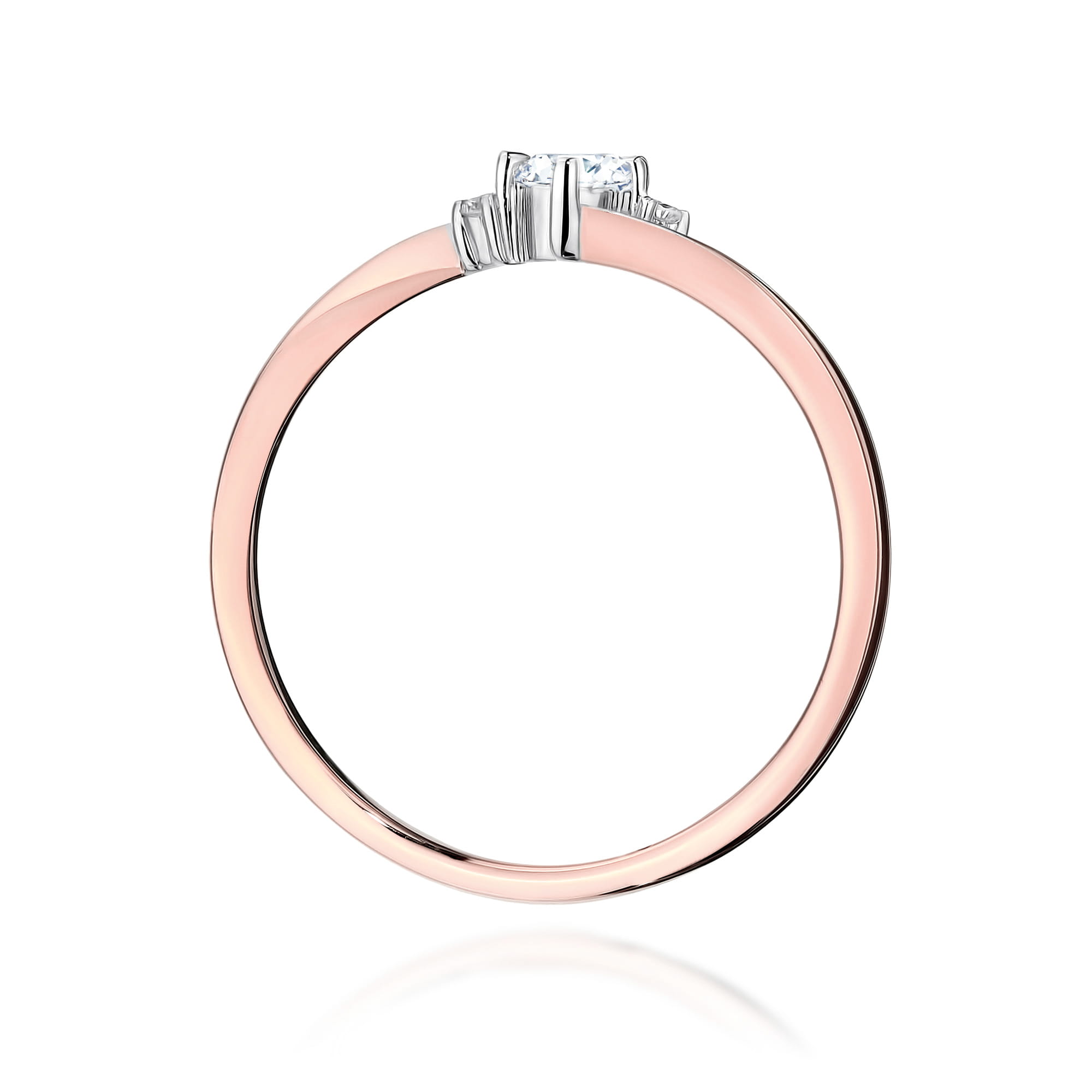 Prsteň W0346 Laboratórny diamant 0,10ct ružové zlato Au 585/1000 - 2
