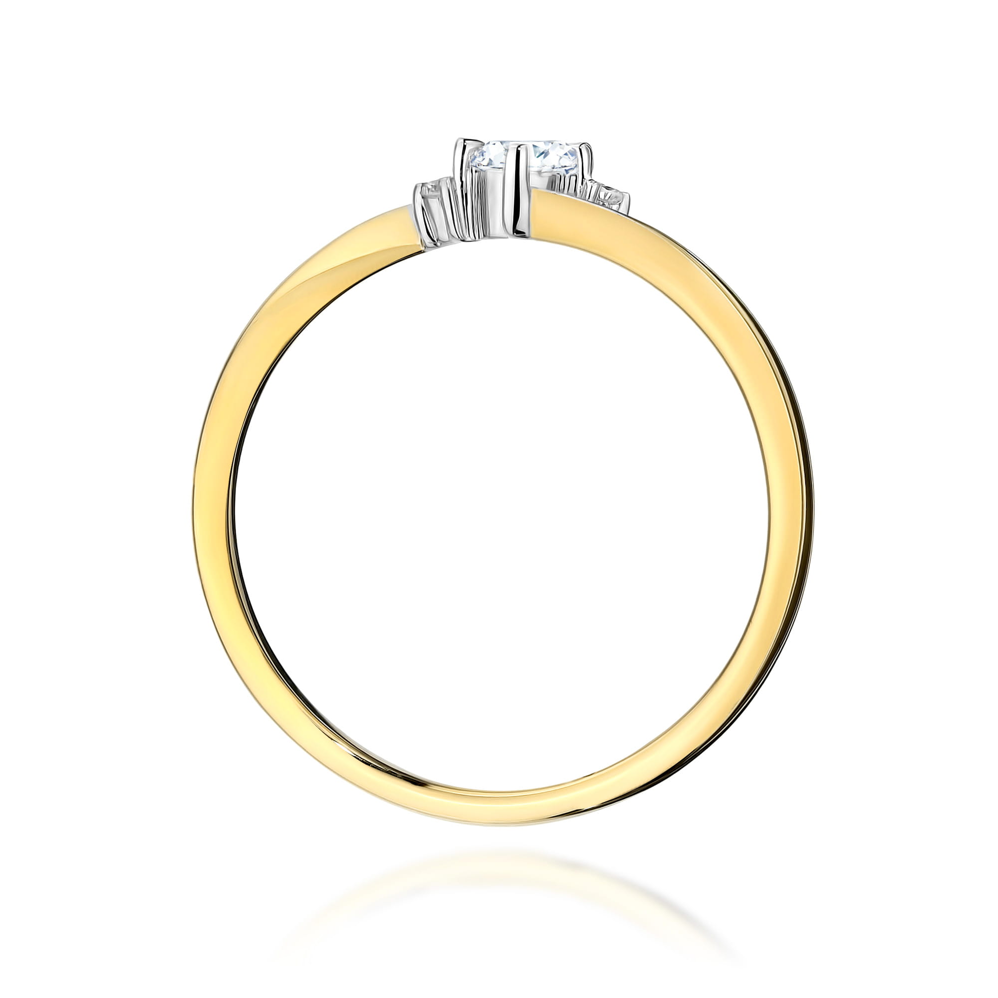 Prsteň W0346 Laboratórny diamant 0,10ct žlté zlato Au 585/1000 - 2