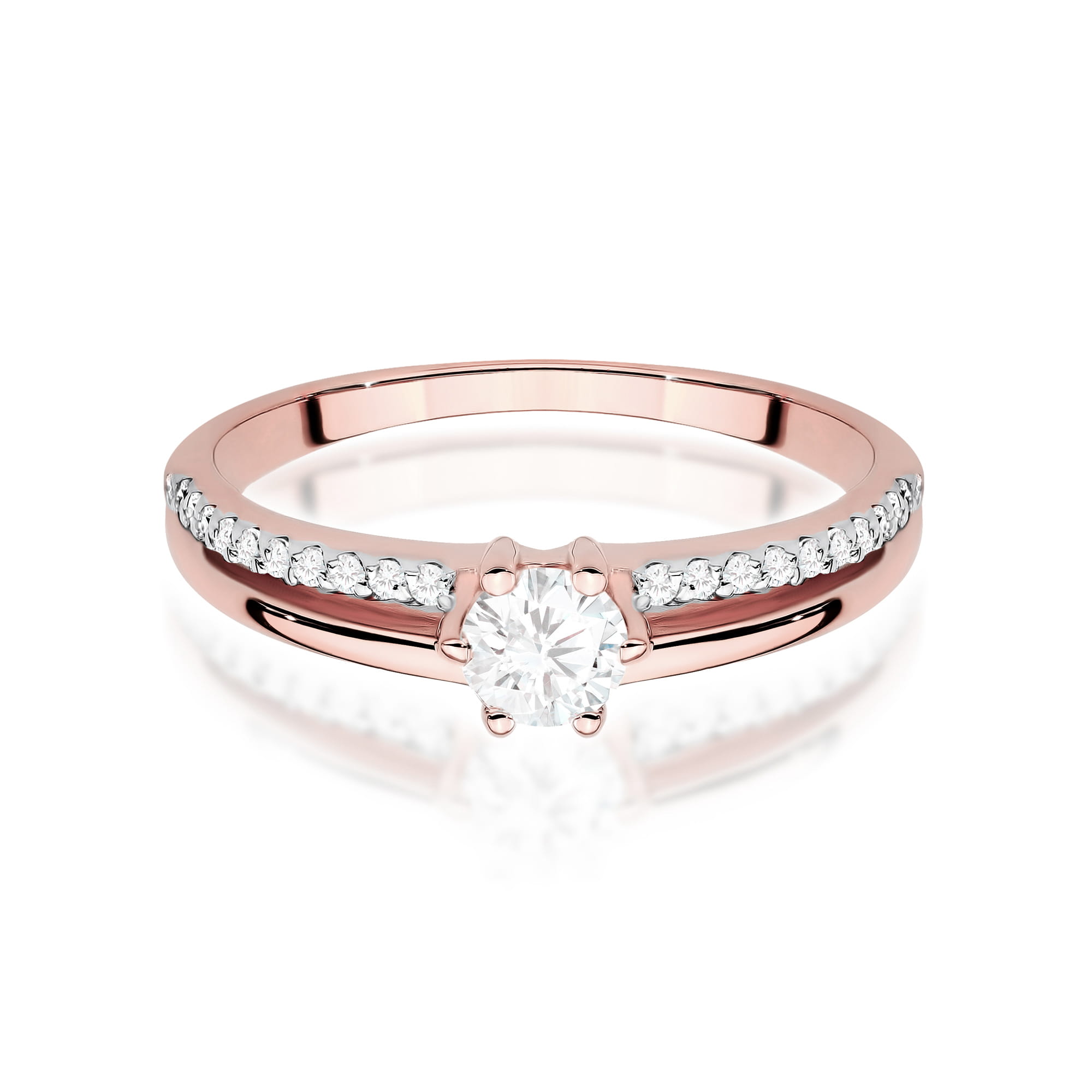 Prsteň W0355 Laboratórny diamant 0,30ct ružové zlato Au 585/1000 - 1