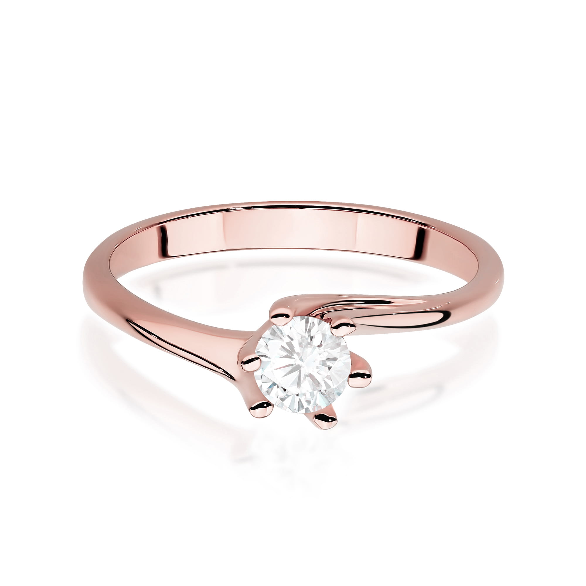 Prsteň W0423 Laboratórny diamant 0,50ct ružové zlato Au 585/1000 - 1