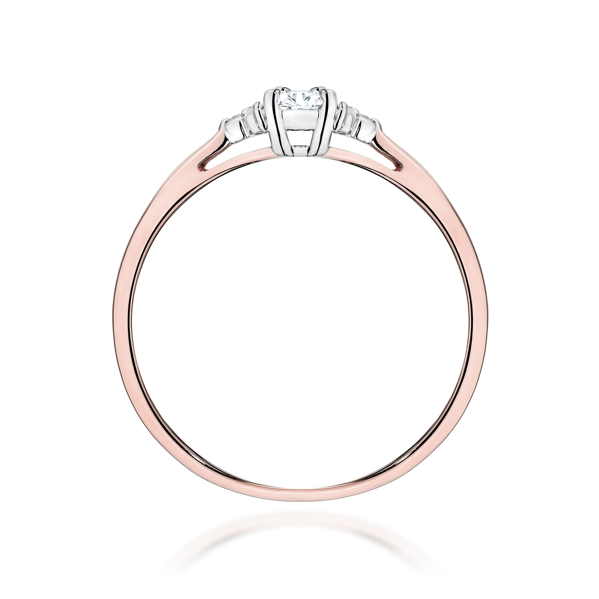 Prsteň W0428 Laboratórny diamant 0,10ct ružové zlato Au 585/1000 - 2
