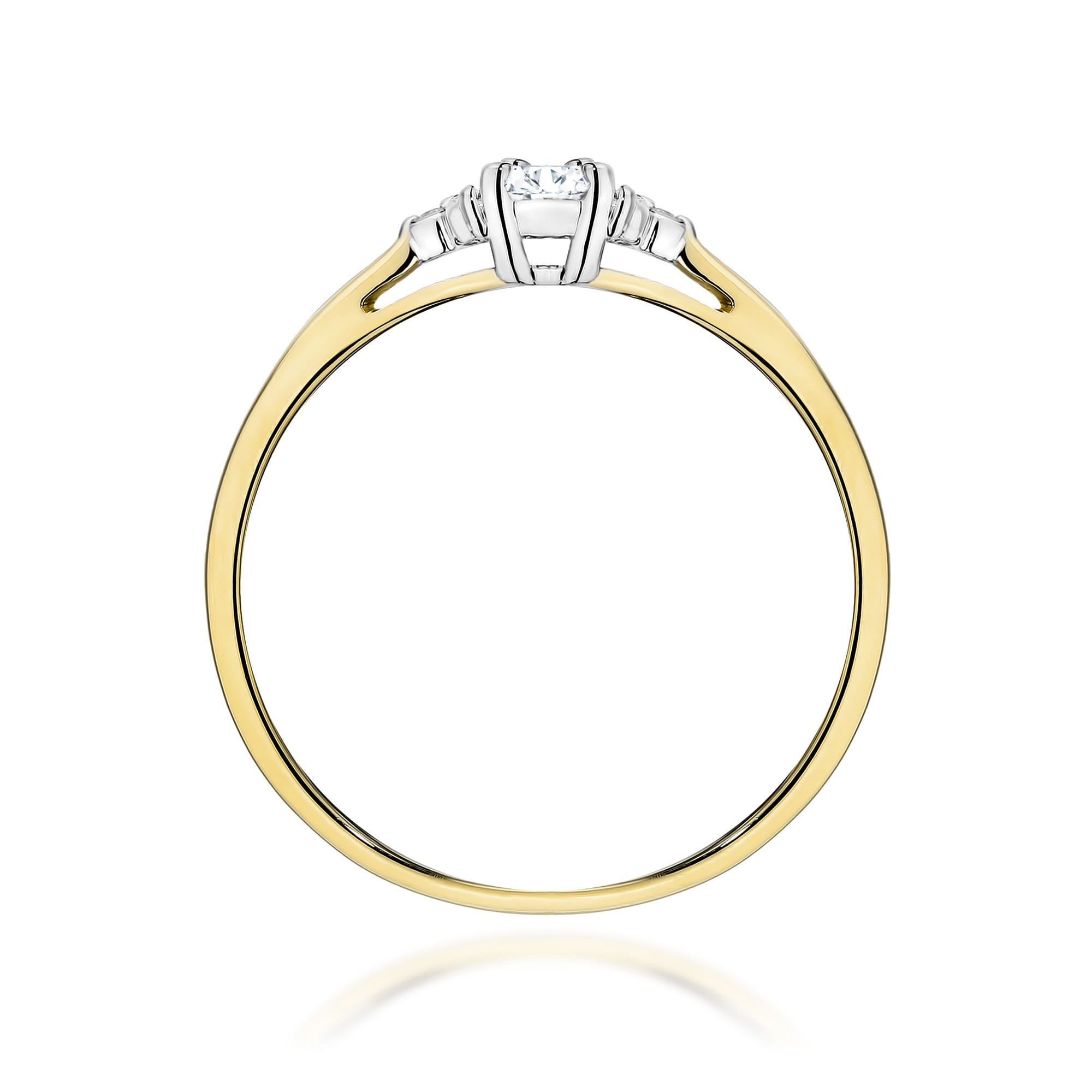 Prsteň W0428 Laboratórny diamant 0,10ct žlté zlato Au 585/1000 - 2