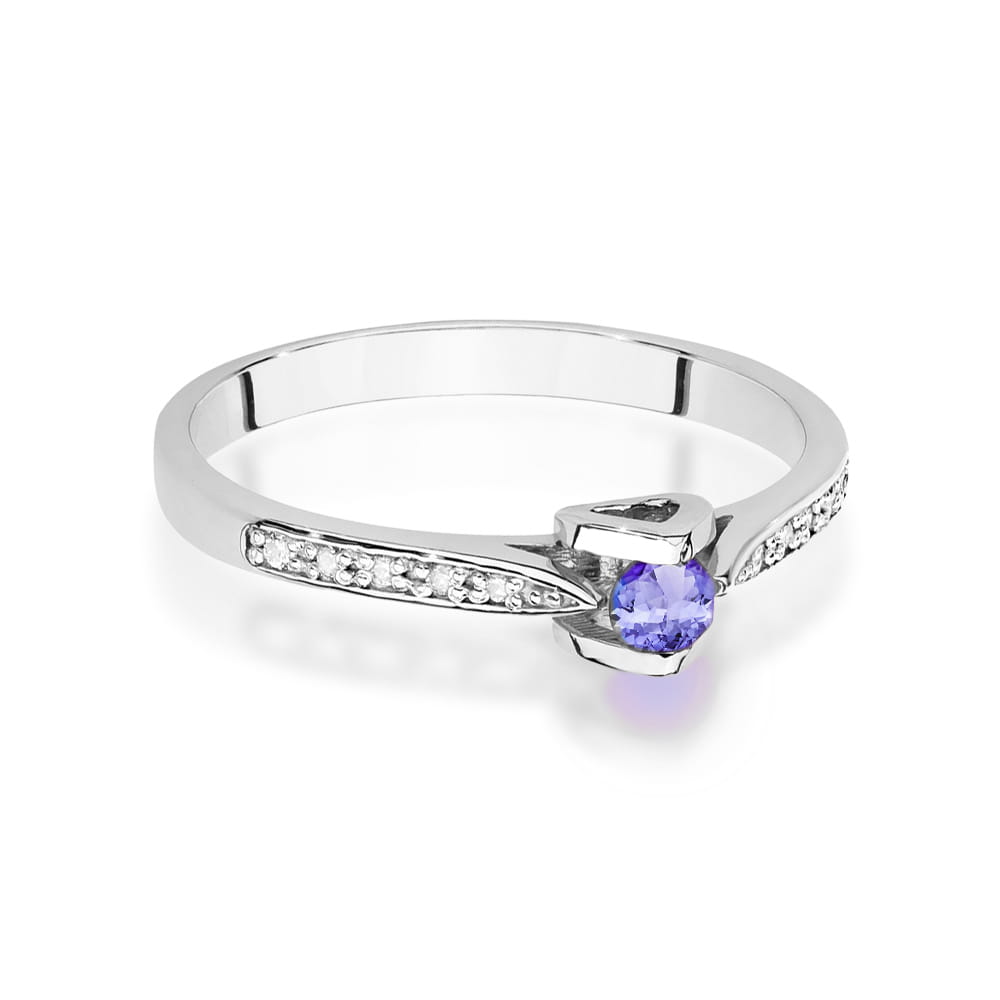 W0435 Tanzanitový prsteň 0,15ct biele zlato Au 585/1000 - 1