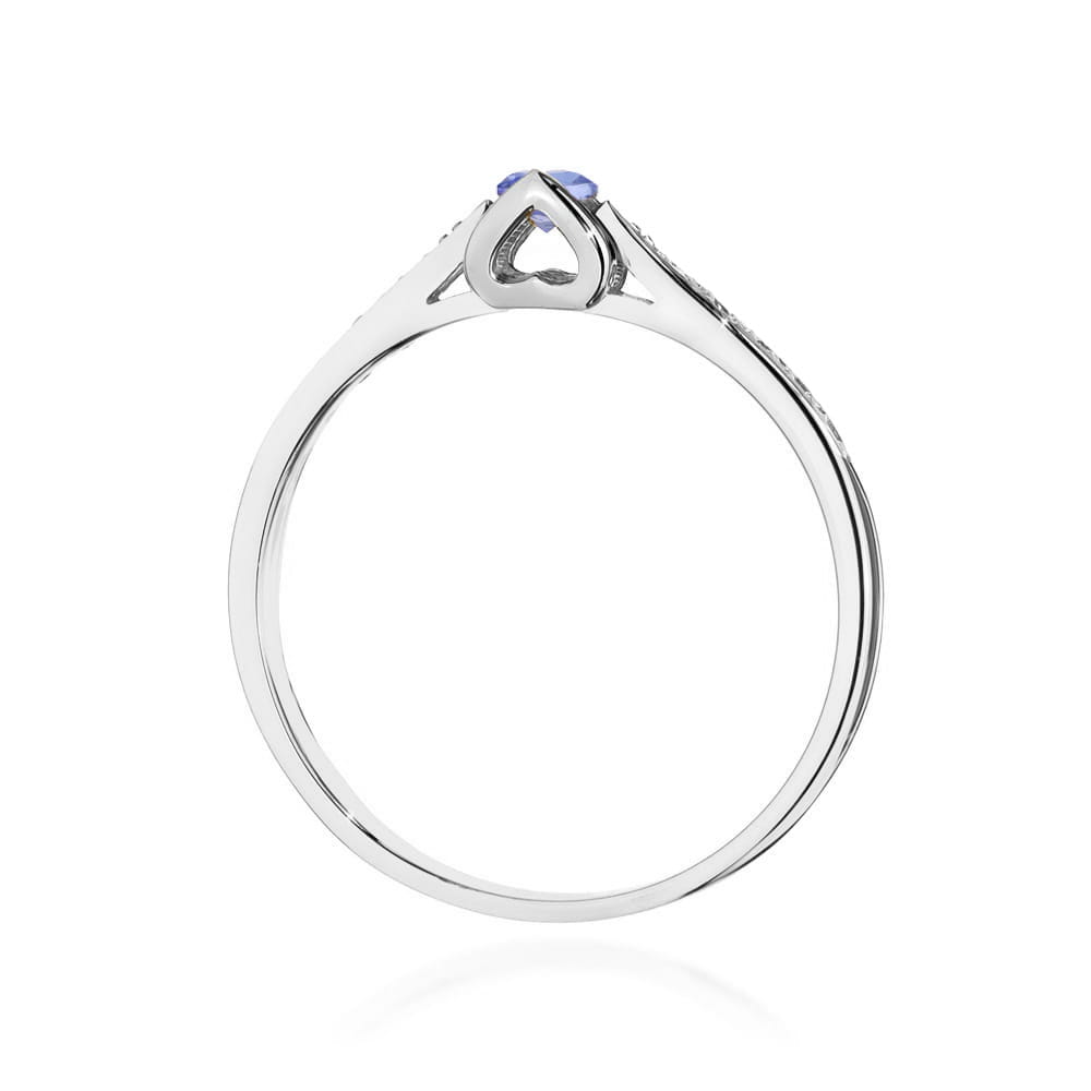 W0435 Tanzanitový prsteň 0,15ct biele zlato Au 585/1000 - 2