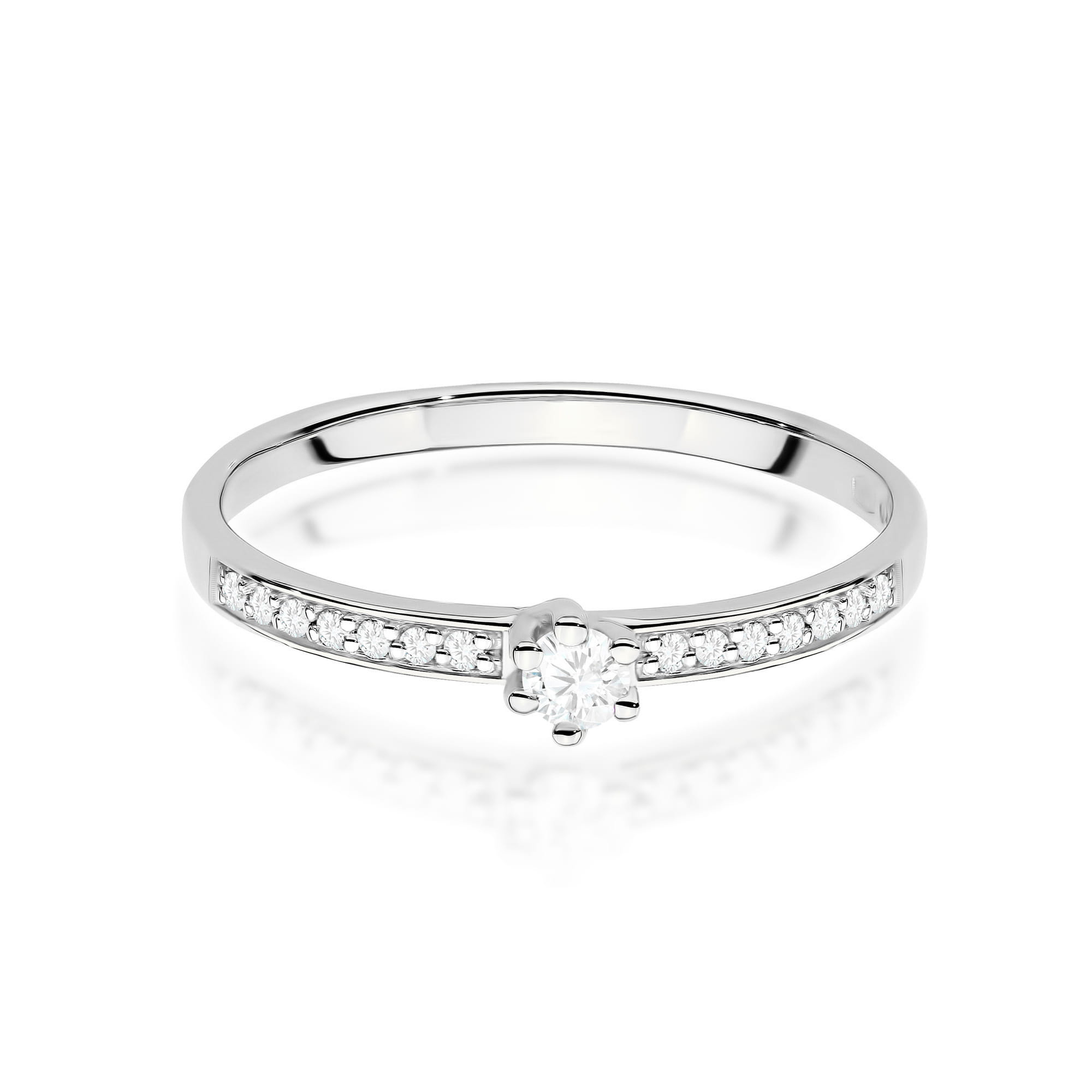 Prsteň W0459 Laboratórny diamant 0,10ct biele zlato Au 585/1000 - 1