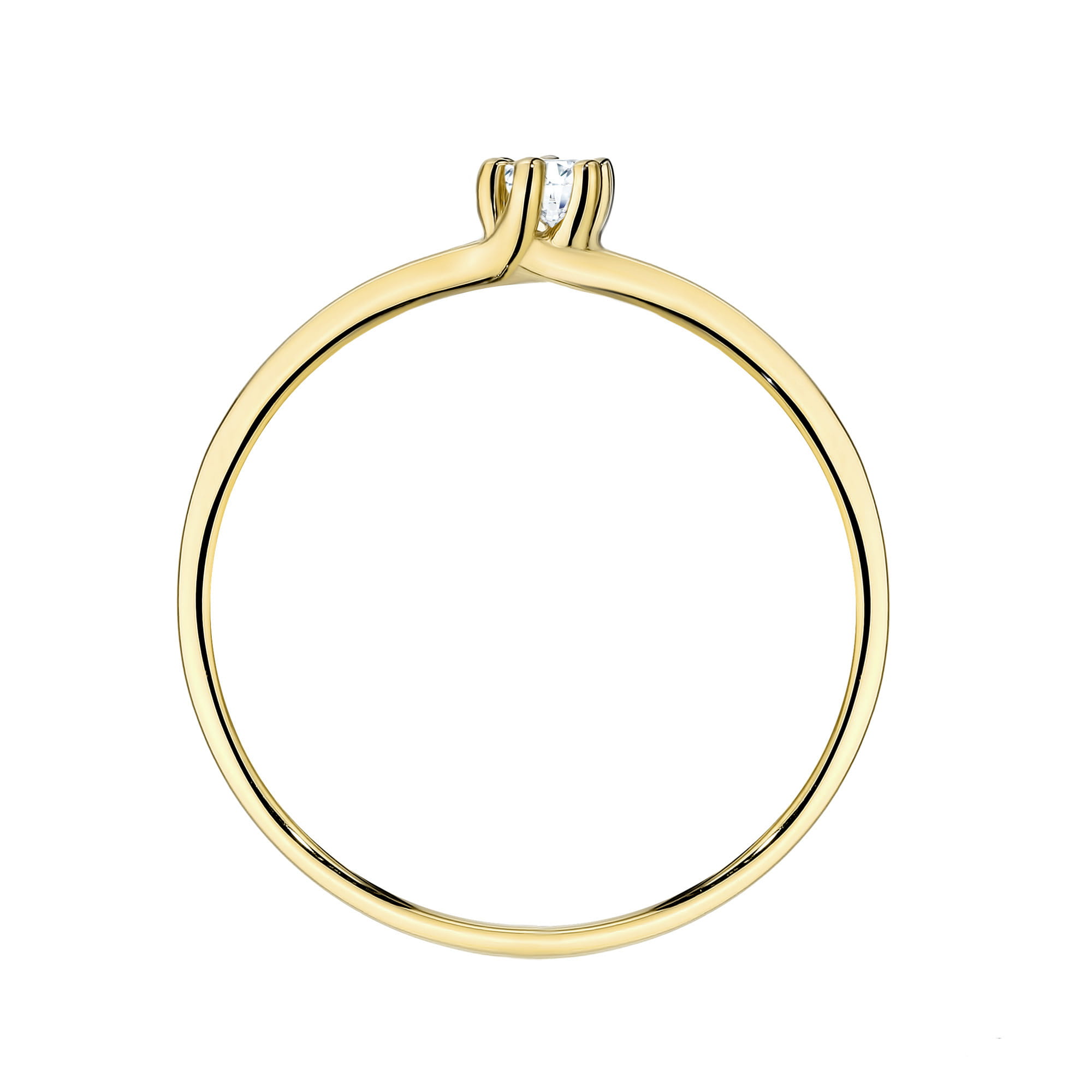 Prsteň W0459 Laboratórny diamant 0,10ct žlté zlato Au 585/1000 - 2
