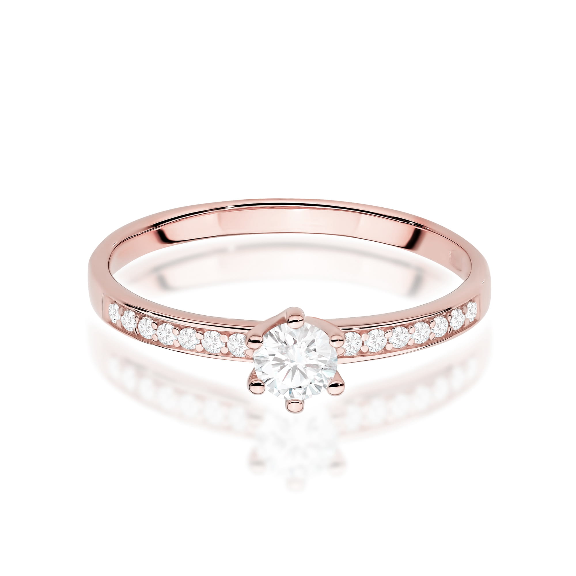 Prsteň W0459 Laboratórny diamant 0,25ct ružové zlato Au 585/1000 - 1