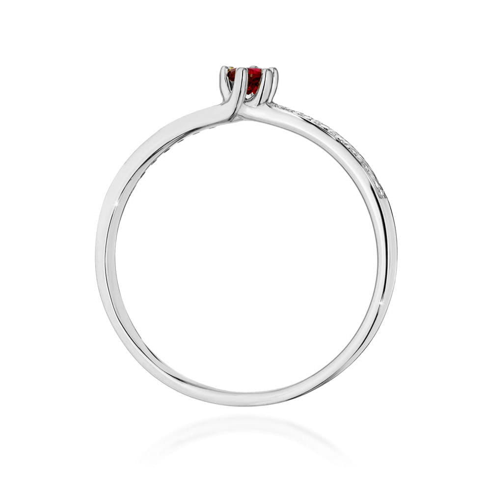 Prsteň W0459 Ruby 0,15ct biele zlato Au 585/1000 - 2