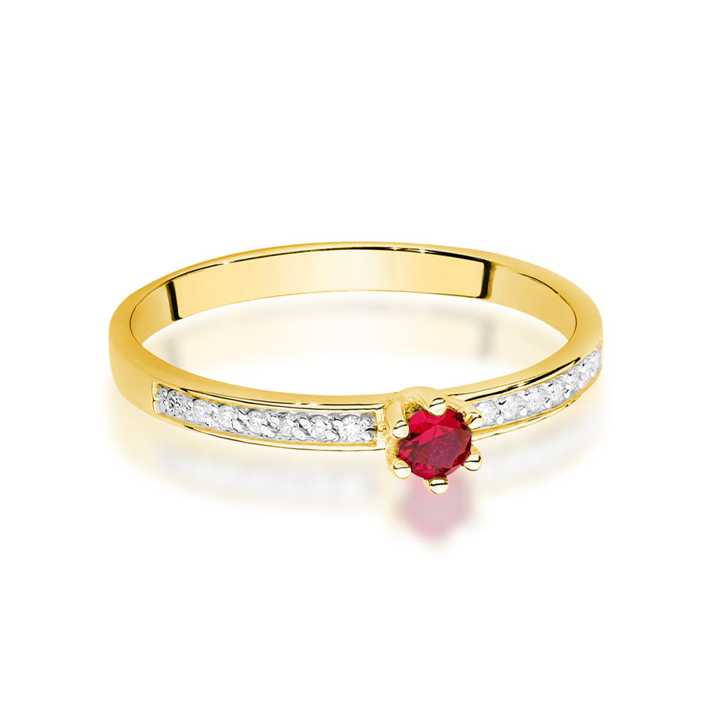 Prsteň W0459 Ruby 0,15ct žlté zlato Au 585/1000 - 1