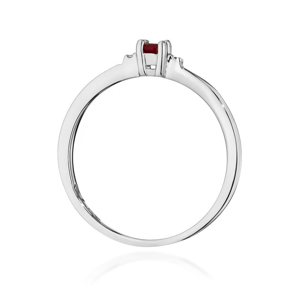 Prsteň W0464 Ruby 0,15ct biele zlato Au 585/1000 - 2