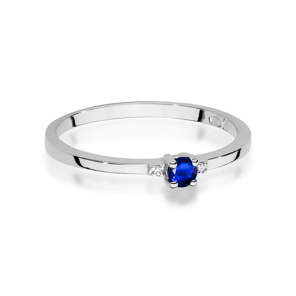 Prsteň W0464 Zafír 0,15ct biele zlato Au 585/1000 - 1