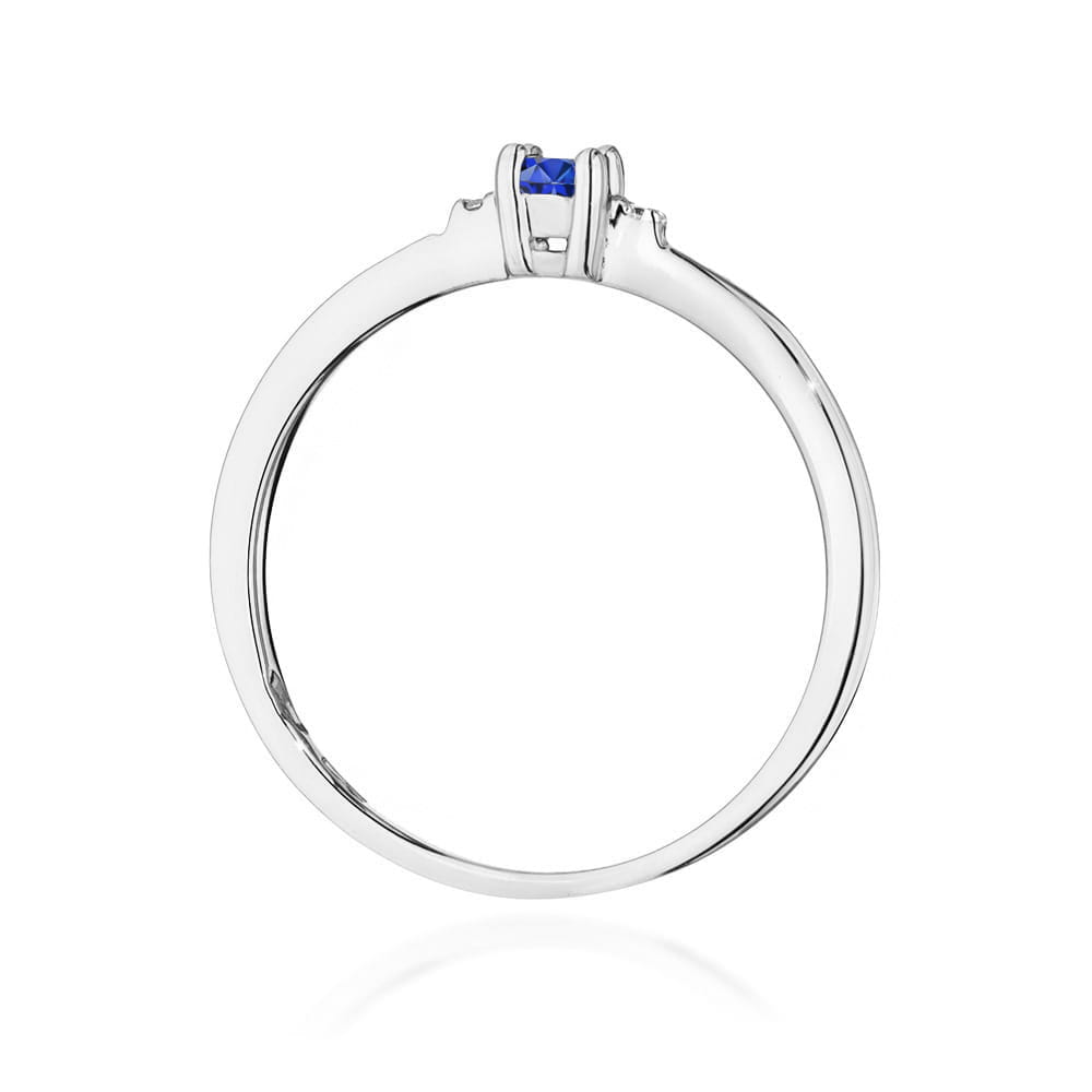 Prsteň W0464 Zafír 0,15ct biele zlato Au 585/1000 - 2