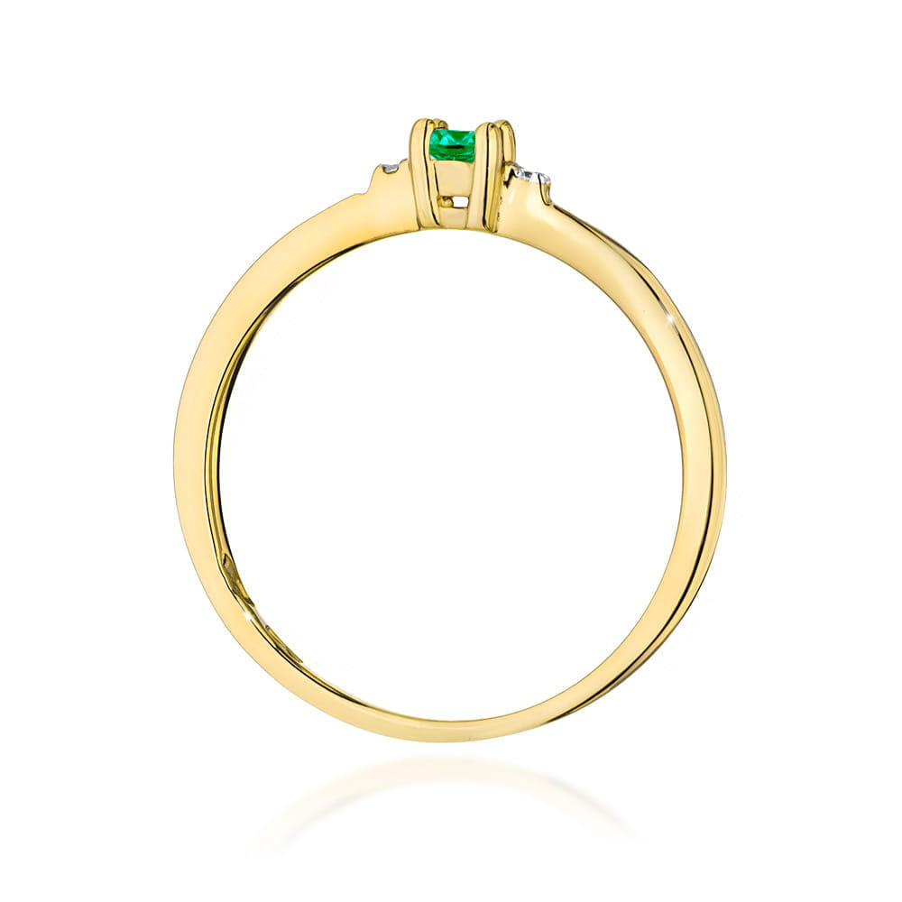 Prsteň W0464 Emerald 0,15ct žlté zlato Au 585/1000 - 2