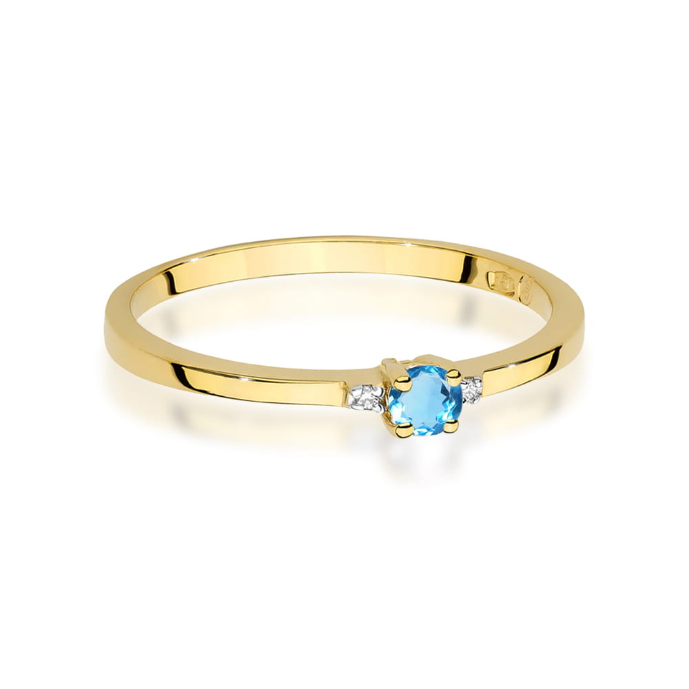 Prsteň W0464 Topaz 0,15ct žlté zlato Au 585/1000 - 1