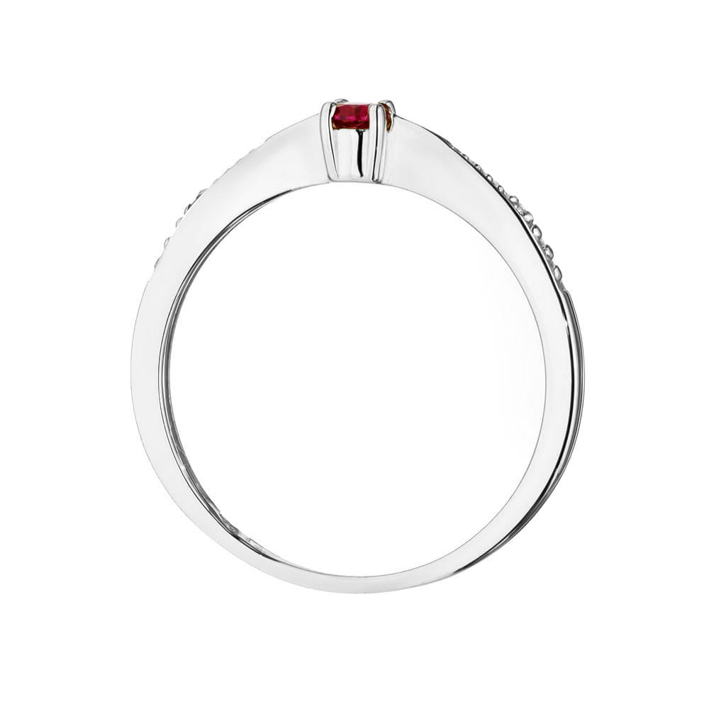 Prsteň W0465 Ruby 0,15ct biele zlato Au 585/1000 - 2