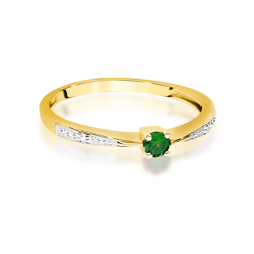 Prsteň W0465 Emerald 0,15ct žlté zlato Au 585/1000 - 1