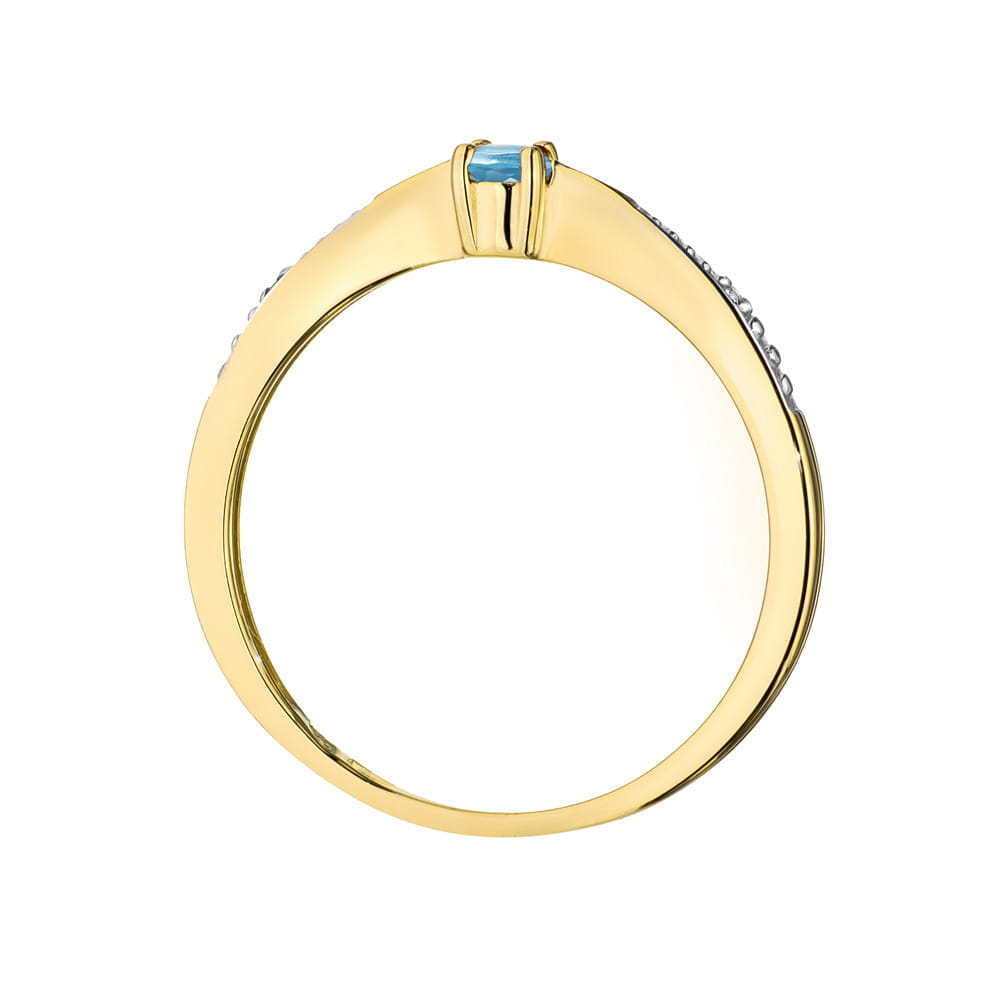 Prsteň W0465 Topaz 0,15ct žlté zlato Au 585/1000 - 2