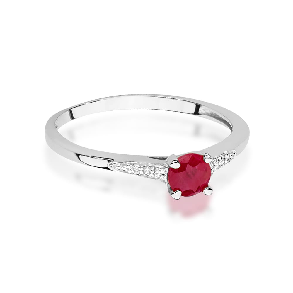 Prsteň W0466 Ruby 0,30ct biele zlato Au 585/1000 - 1