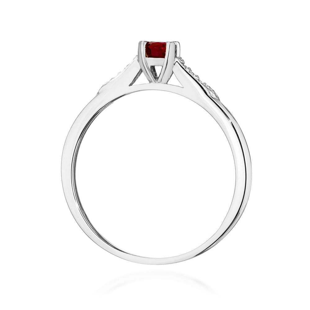 Prsteň W0466 Ruby 0,30ct biele zlato Au 585/1000 - 2